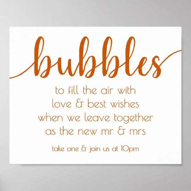 Affiche Bulles d'automne simples | Burnt Orange Party Even (Devant)