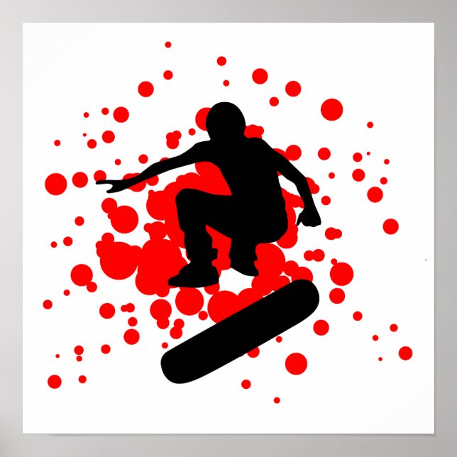 Affiche bulles de skateboard (Devant)