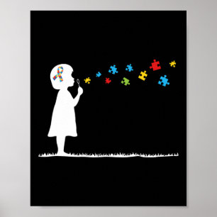 Affiche Bulles de souffle Sensibilisation sur l'autisme Je