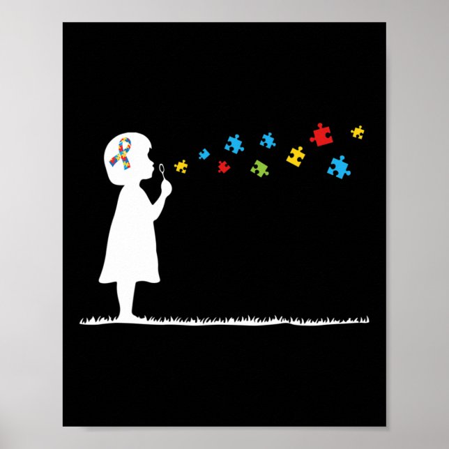 Affiche Bulles de souffle Sensibilisation sur l'autisme Je (Devant)