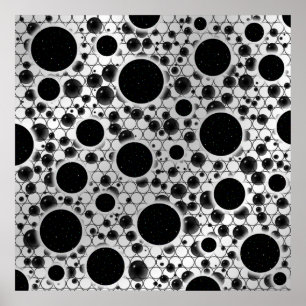 Affiche Bulles d'espace - Blanc/Argent