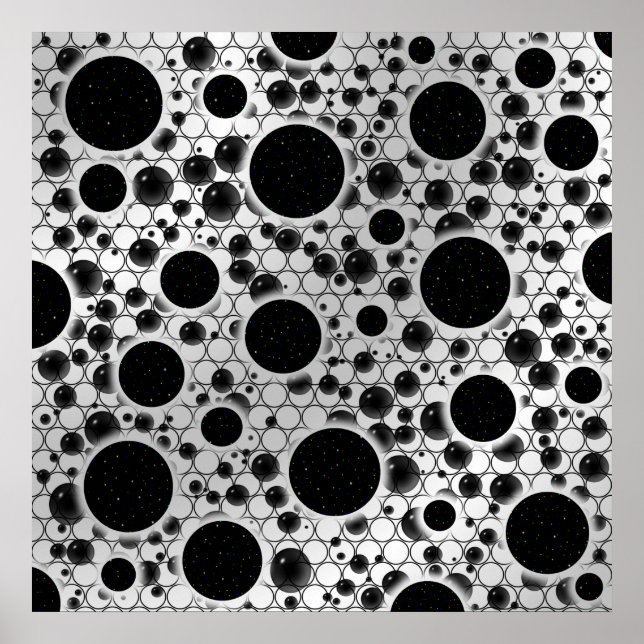Affiche Bulles d'espace - Blanc/Argent (Devant)