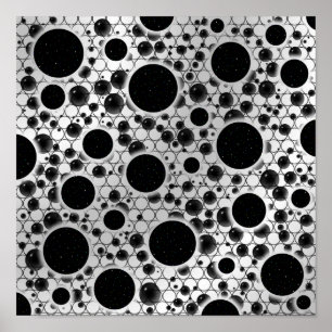 Affiche Bulles d'espace - Blanc/Argent