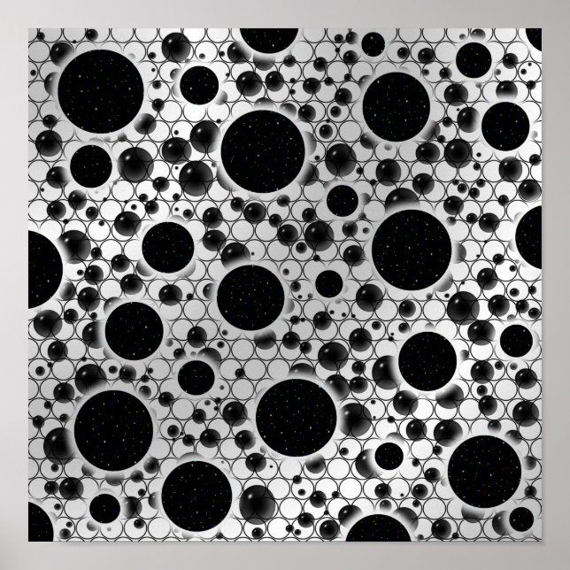 Affiche Bulles d'espace - Blanc/Argent (Devant)