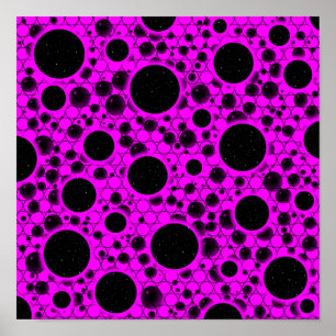 Affiche Bulles d'espace tachetées - Rose