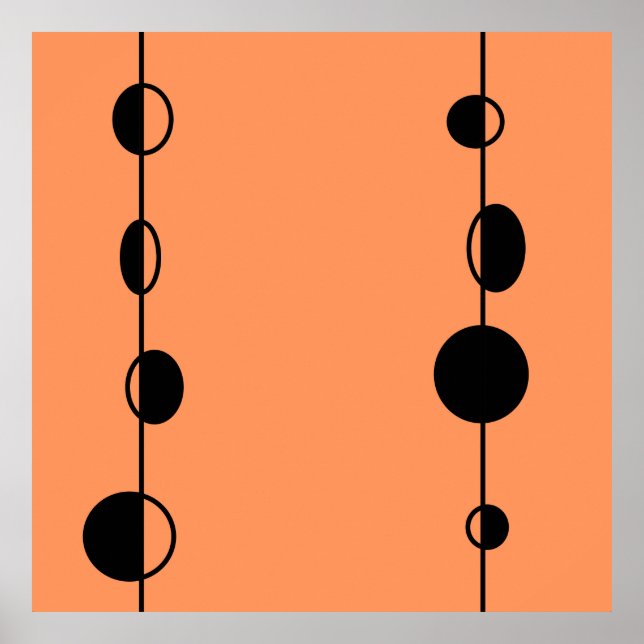 Affiche Bulles et lignes noires sur arrière - plan "peach  (Devant)