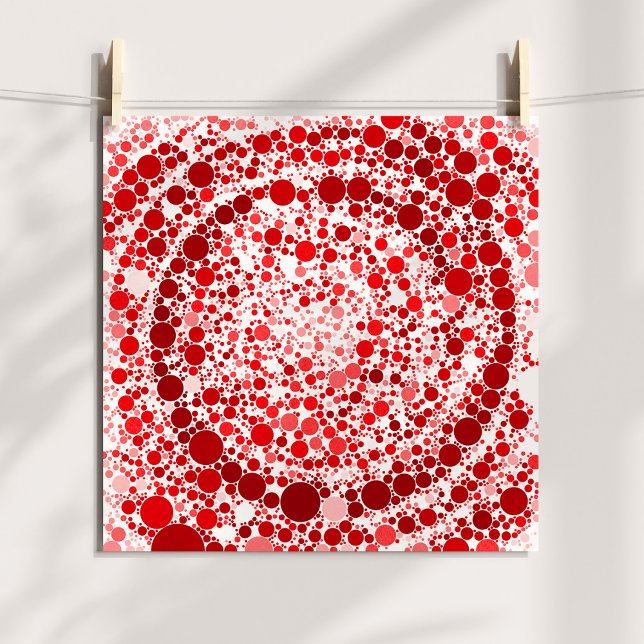 Affiche Bulles rouges Abstraites Spirale numérique (Abstract Red Bubbles Digital Spiral Poster)