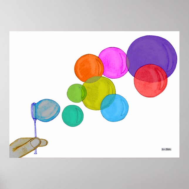 Affiche Bulles soufflantes (Arc-en-ciel) (Devant)