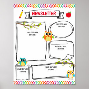 Affiche Bulletin de classe Modèle modifiable