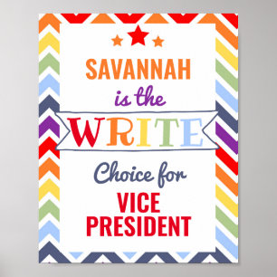 Affiche bulletin de vote école classe écrire vote