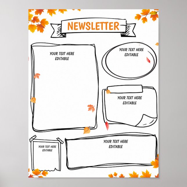 Affiche Bulletin scolaire d'automne modèle modifiable (Devant)