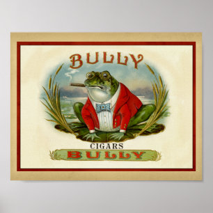 Affiche Bully the Bullfrog Vintage Cigar Box