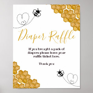 Affiche Bumble Bee Baby shower Party Déchets Signe Raffin