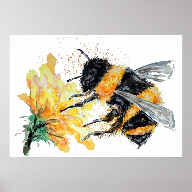 Affiche Bumble Bee collecte du pollen (Devant)