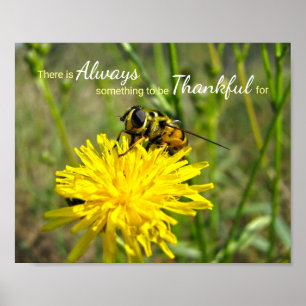 Affiche Bumble Bee Jaune Dandelion Toujours Merci