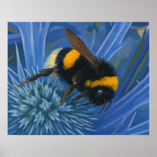 Affiche Bumblebee sur le chardon bleu