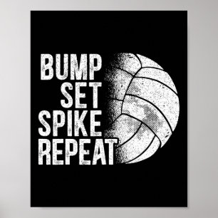 Affiche Bump Set Spike Répéter Joueur de volley-ball Entra