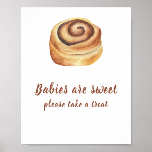 Affiche Bun à la cannelle Baby shower Les bébés sont doux