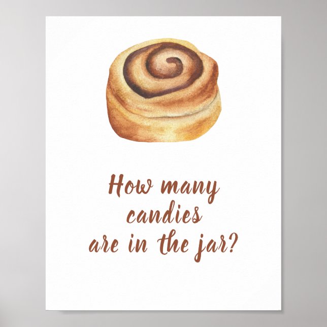 Affiche Bun à la cannelle - devine combien de bonbons dans (Devant)