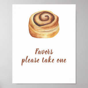 Affiche Bun cannelle baby shower Faveurs