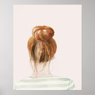 Affiche Bun de noeud à cheveux rouges