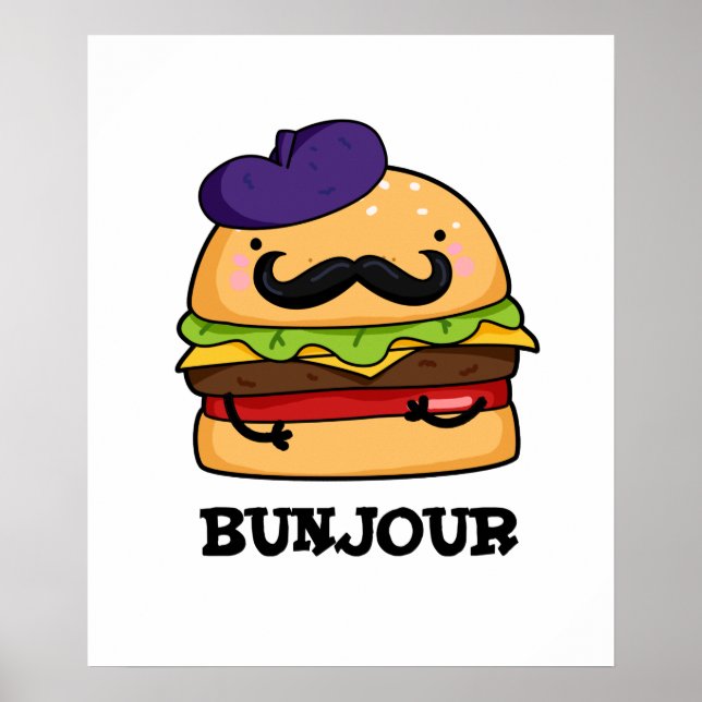 Affiche Bunjour Funny Burger Français Bun PU (Devant)