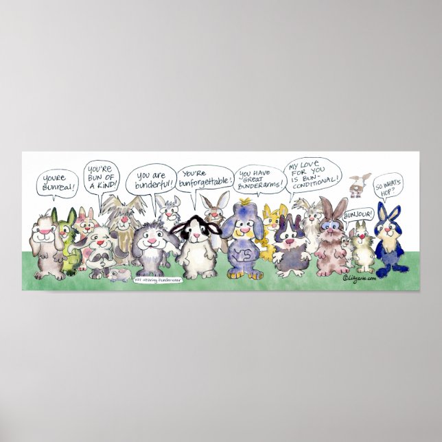 Affiche Bunlimited Upliftment-Feel Good Rabbit Love Puns (Devant)