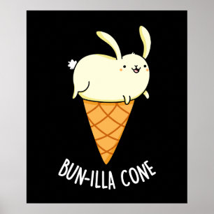 Affiche Bunnilla Cone Funny Bunny Vanilla Dark BG
