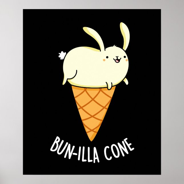 Affiche Bunnilla Cone Funny Bunny Vanilla Dark BG (Devant)