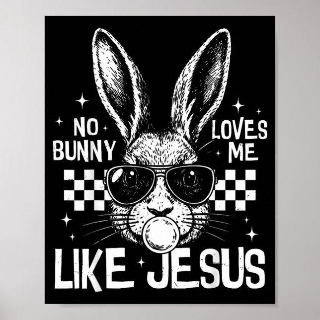 Affiche Bunny aime comme Jésus drôle pour enfants femmes h (Devant)