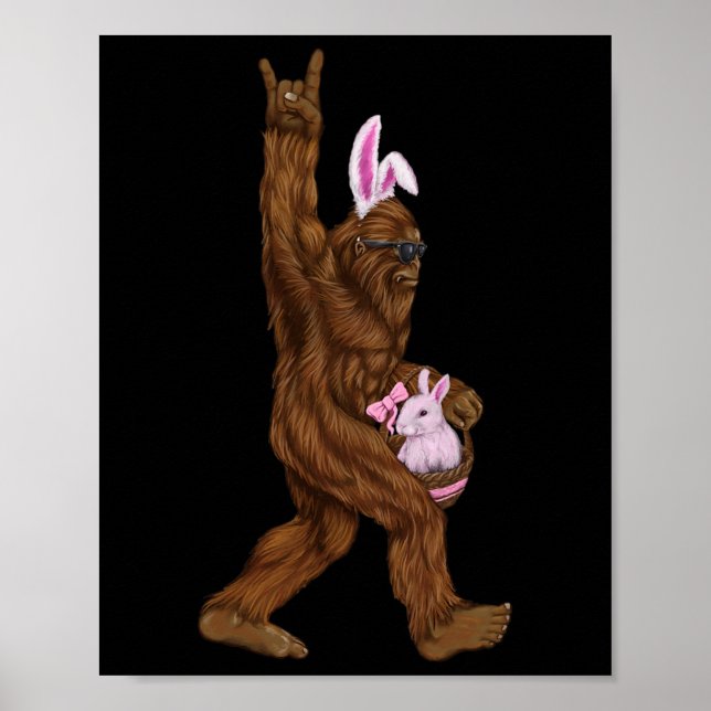 Affiche Bunny Bigfoot Pâques Dans Un Byskis Amusant Dimanc (Devant)