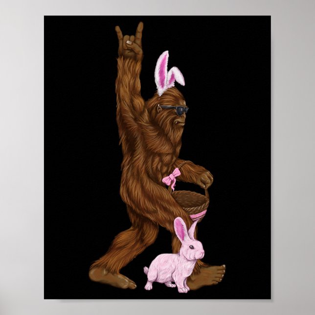 Affiche Bunny Bigfoot Pâques Dans Un Byskis Amusant Dimanc (Devant)