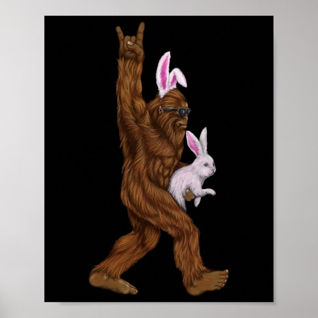 Affiche Bunny Bigfoot Pâques Dans Un Byskis Amusant Dimanc (Devant)