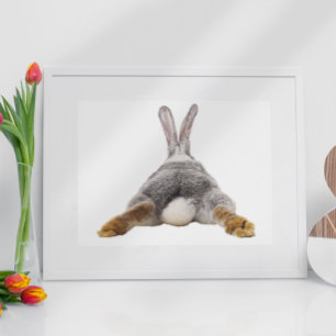 Affiche Bunny Butt Rabbit Bubble Nursery Enfant