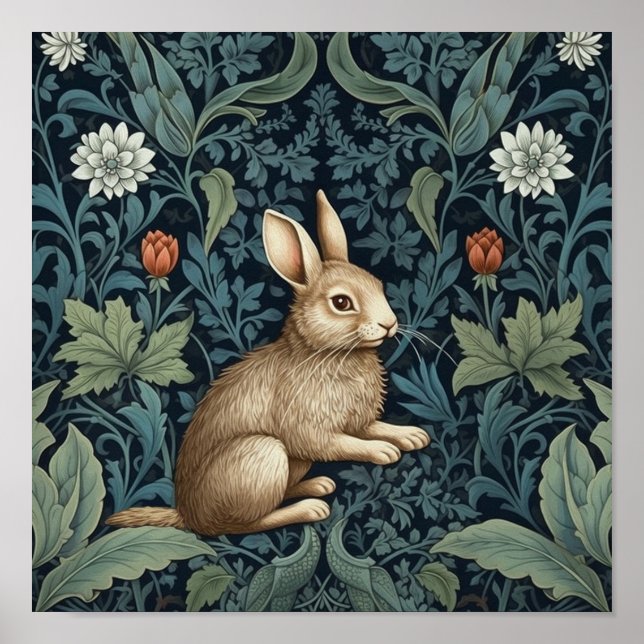 Affiche Bunny dans la forêt Art nouveau (Devant)