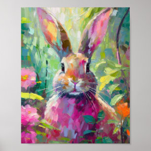 Affiche Bunny de printemps coloré Art Abstrait moderne