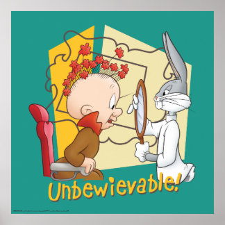 Affiche BUNNY™ et Elmer Fudd "Unbewievable" Barber BUGS