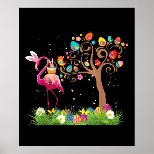 Affiche Bunny Flamingo Easter 2021   Cute Flamingo Lovers