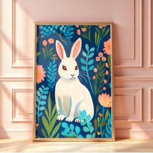 Affiche Bunny Floral