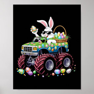 Affiche Bunny Happy Pâques Monster Truck Amateurs Enfants