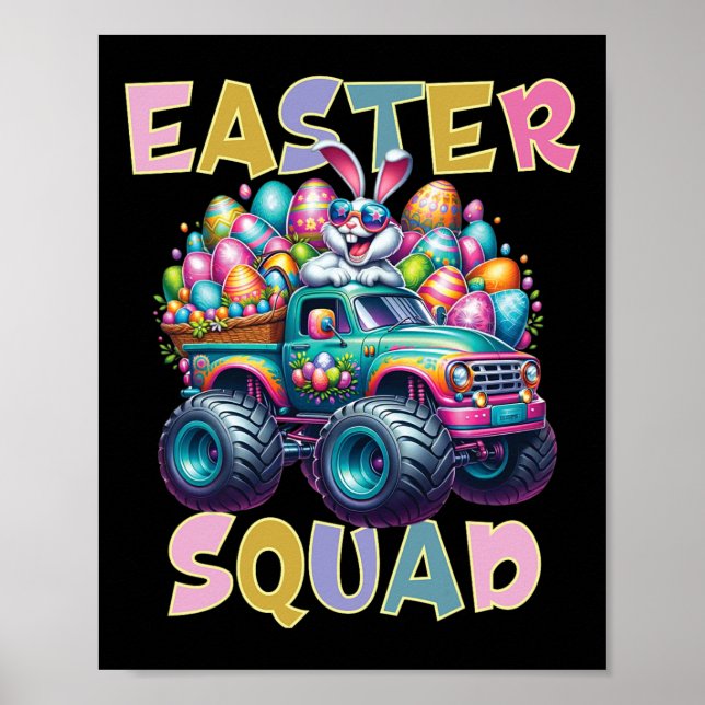 Affiche Bunny Joyeux Monster de Pâques Amateurs de camion  (Devant)