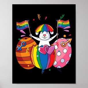 Affiche Bunny Lgbt Q Pride Pâques mignonne Rabbit Ally Gay