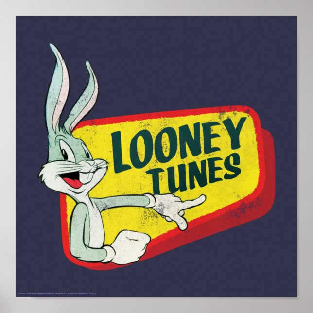 Affiche BUNNY™ LOONEY TUNES™ Correctif rétro (Devant)
