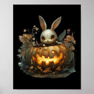 Affiche Bunny Mayhem Déplaisant Halloween Bunny Citrouille