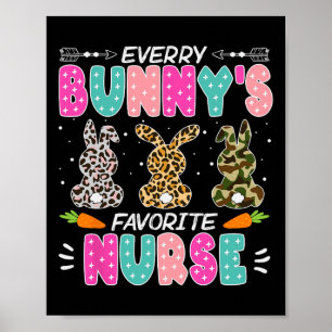 Affiche Bunny Nurse Fun Pâques Hospital Fête Médicale Femm