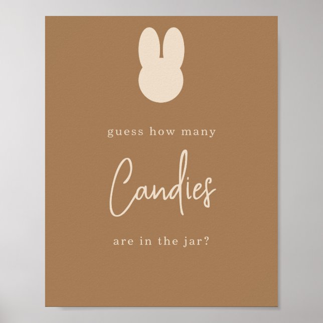 Affiche Bunny simple Combien de bonbons (Devant)
