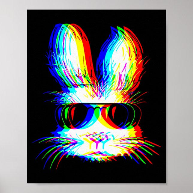 Affiche Bunny Trippy Varwave Easter Techno Rave Edm Music  (Devant)