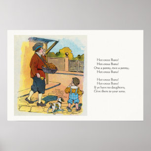 Affiche Buns Hot-cross, Mère Goose Nursery Rhyme Photo