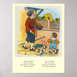 Affiche Buns Hot-cross, Mère Goose Nursery Rhyme Photo
