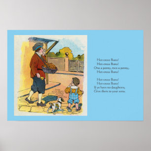 Affiche Buns Hot-cross, Mère Goose Nursery Rhyme Photo